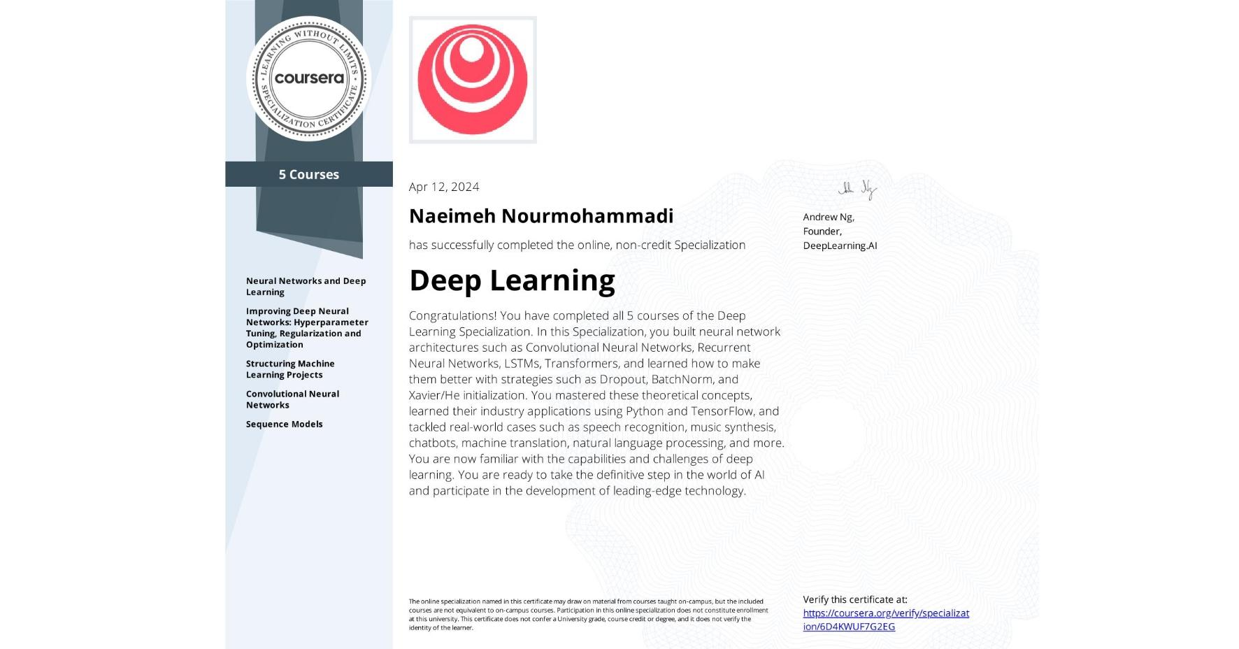 Deep Learning Specialization